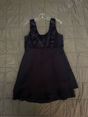 Vintage navy blue satin mini dress Size: 12 #party #eveningwear #satin